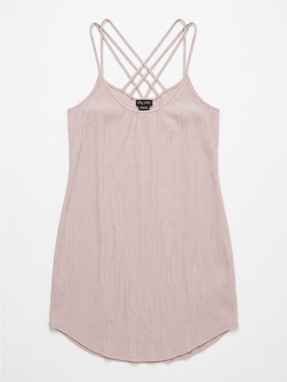 City Chic Dusty Mauve Crisscross Strap Tank Dress